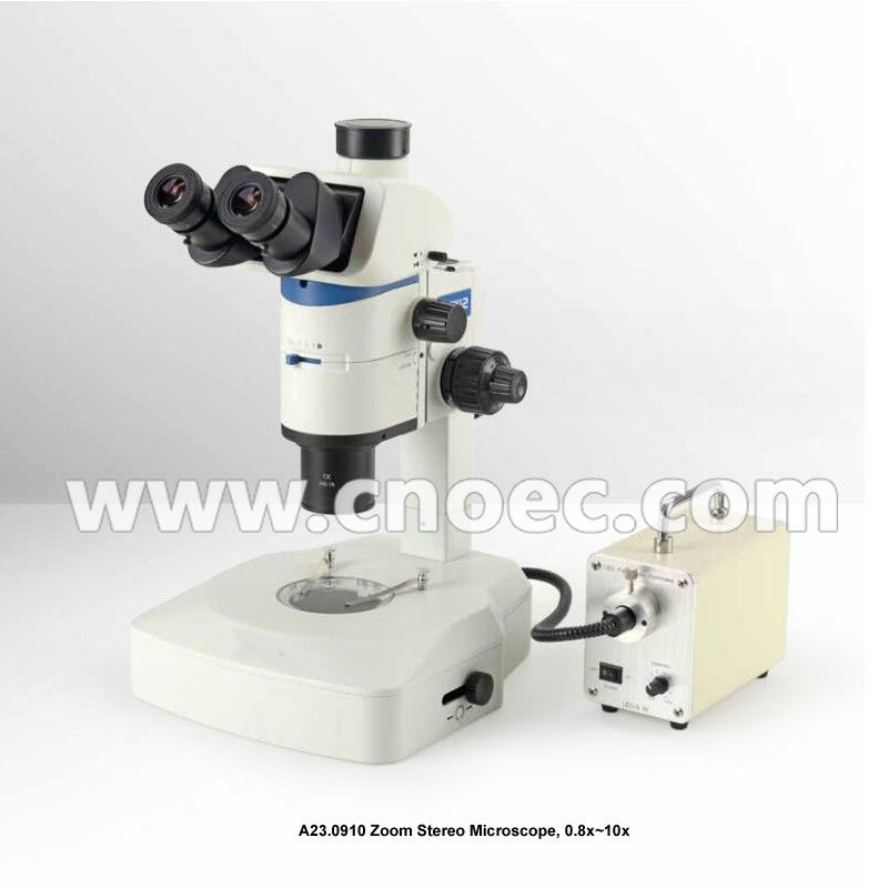 A23.0910 0.8x~10x Zoom Stereo Optical Microscope With High Eye-point Wide Field Plan Eyepiece PL10X/23mm